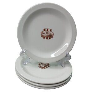 4 Tim Hortons Steelite England  Employee Ceramic Restaurant Lunch Donut Plate #1